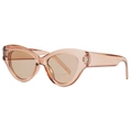 Retro cat-eye sunglasses with champagne translucent resin frame and brown lenses - Champagne Tea (Plastic Joint)