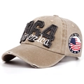 Dettaglio del ricamo 1964 America sul cappello da baseball in cotone kaki lavato vintage - Regolabile / Cachi