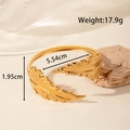 Adjustable golden ginkgo leaf stainless steel bangle with 17.9g weight specifications - Realistic Large Feather Style (YB-199)