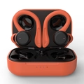 Auricolari sportivi wireless con ganci per le orecchie arancione e nero e custodia di ricarica - Versione Touch / Rosso Corallo