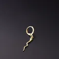 Exquisite gold snake drop earring with emerald green gemstone eyes for a bold look - Green Eye Snake Style (336-6#)