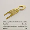 Minimalist gold U-shaped fish hair pin in zinc alloy, dimensions 8.9x2.3cm, weight 11.5g - 9cm Alloy Hair Stick / Gold