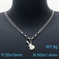 Collana con ciondolo a chitarra d'argento in acciaio inox su manichino da collo - Collana Singola / Argento (KN201538-Z)