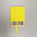 Yellow square pull-out jewelry gift box with matching ribbon handle design - Floating Box + Plastic Drawer Box / 70*70*20mm / Yellow