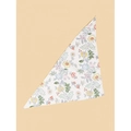Floral pet triangle scarf with bright yellow buds and green leaves on white fabric - L / Pattern 39/White Fresh Floral