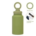 Matte sage green sports bottle with magnetic phone mount ring and booster ring accessory - 650ml / Matcha Green