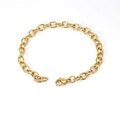 Bracelet classique à maillons ovales en acier inoxydable plaqué or 18 carats avec fermoir - Or (ZG250)
