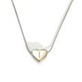Silver stainless steel heart pendant necklace with engraved letter I on a snake chain - Letter I (S143S-I)