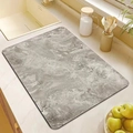 Detailed top view of marble pattern absorbent kitchen mat placed by a sink counter - 20*30cm / Marble 19