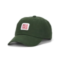 Dark green baseball cap with white Maria letter embroidery patch in vintage style - Army Green