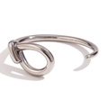 Bracciale rigido a nodo in argento lucido in acciaio inossidabile dal design aperto - Bracciale Rigido Aperto a Goccia d'Acqua Cava Avvolta / Color Acciaio