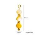 DIY charm with faceted yellow gemstone beads and baroque pearl accent in gold finish - White Gem Triple Beads