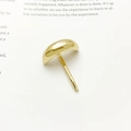 Minimalist curved gold bar ear stud earring with polished metallic finish for women - Moon Style / Gold