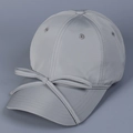 Berretto da baseball in raso grigio chiaro con decorazione a fiocco sulla visiera - Grigio