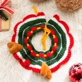 Handmade knitted Christmas pet collar with reindeer antlers for small dogs and cats - Christmas Reindeer-L / Within 10kg