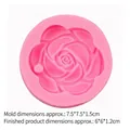 Molde de silicona rosa para yeso y velas DIY, tamaño 7.5x7.5x1.5cm decorativo - 3# Textura de rosa / Rosa
