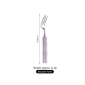 Bamboo style 304 stainless steel dessert fork with purple resin handle and 14.8cm length - Purple Dessert Fork