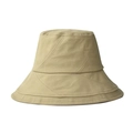 Detail view of khaki cotton bucket hat with distinctive diagonal stitching and crown structure - M (56-58cm) / Khaki
