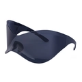 Y2K frameless cycling sunglasses with grey wraparound lenses and futuristic design - Dark Grey