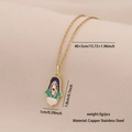 Goldene Hamsa-Hand-Halskette aus Edelstahl mit Maßangaben und Evil Eye-Anhänger - Hand Der Fatima Hohl Stil (4#)