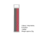 Set di ricariche per matita da falegname a foro profondo con 3 mine nere e 3 rosse - 3 Mine Nere 3 Rosse (6 Pz/Scatola)