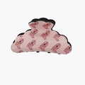 Pink cloud hair clip with western cowboy boot pattern and black inner teeth - Pink Boot Pattern Claw