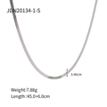 Collar de cadena de serpiente de acero inoxidable plateado pulido con dimensiones - Plateado (JDN20134-1-S)