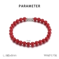 Rotes Muschelperlen-Armband mit 6 mm Perlen und silbernem Schleifenverschluss - Rot