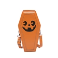 Ghost coffin shaped crossbody bag with pumpkin face print for Halloween festive costume - Orange