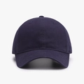 Classic dark blue soft-top baseball cap in plain cotton canvas with pre-curved brim - Adjustable / Navy Blue