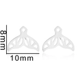Minimalist whale tail stud earrings in silver finish, 10mm width and 8mm height dimensions - 199/Fish Tail / Steel