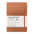 Cuaderno A5 de puntos terracota con banda elástica y papel de 100g 160 páginas - Marrón café (Puntos)