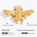 Polished gold bee pendant charm in stainless steel for DIY jewelry making 27x19mm - Large Bee(PJ91450)