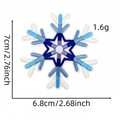Detailed macro view showing the size and blue snowflake embroidery patch dimensions - Snowflake Patch 28#