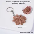 Star-shaped cookie keychain in brown finish, 4.5cm faux food charm with metal ring - Coffee Flower Cookie - Keychain