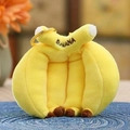 Simpatico portachiavi a forma di banana in peluche giallo con tre banane ricamate - Banana