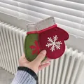 Christmas felt glove ornament with snowflake embroidery and hand-stitched detailing - Christmas Red Glove Ornament