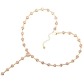 Elegant gold chain necklace with pink heart gemstones arranged in a larger heart shape - Gold Pink Diamond Necklace