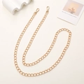 Polished gold metal chain strap with lobster clasps for DIY handbags and phone cases - Gold 10mm NK Chain