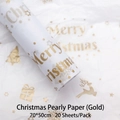 Gold Merry Christmas tissue paper with 20 sheets of 70x50cm translucent wrapping paper - 70*50cm (20 Sheets/Pack) / Christmas Gold