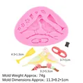 Moule en silicone rose avec pies sur branches et fleurs pour décoration de gâteau - Style 2 Oiseaux Sur Branche (B485) / Rose