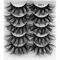 5 pairs of G01 thick messy curly false eyelashes with dense layered faux mink fibers - 5 Pairs Messy Style G01