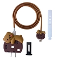 Cartoon brown bear protective cover kit for 18W/20W charger adapter and cable - Cookie Bear / Five-Piece Set