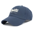 Navy blue cotton baseball cap featuring white Create New Life 3D embroidery on the front - Navy Blue