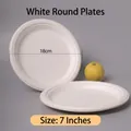 Eco-friendly 7 inch white sugarcane pulp plates with 18cm diameter for party use - 7 Inch Deep Plate Thickened / White