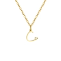 Collana in acciaio inossidabile dorato con lettera C e piccolo ciondolo a cuore - Lettera C
