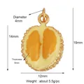 DIY durian charm with gold metal edges and enamel details for jewelry making - Durian Slice Shape (M157019)