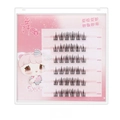 Self-adhesive cluster lash extensions kit D44 featuring six rows of easy-to-apply lashes - Glue-Free Model D44