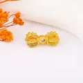 Golden vajra scepter charm bead with matte finish for Buddhist jewelry making - 27# Sand Gold Four-Pronged Vajra