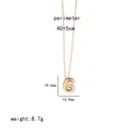 Detail of gold letter G pendant with precise size measurements and weight specs - Letter G